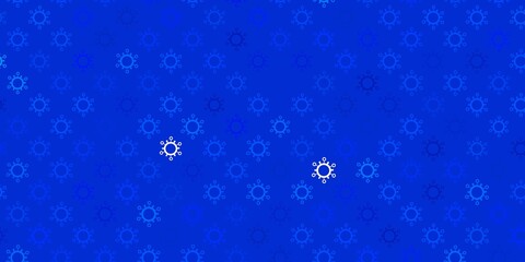 Dark blue vector pattern with coronavirus elements.