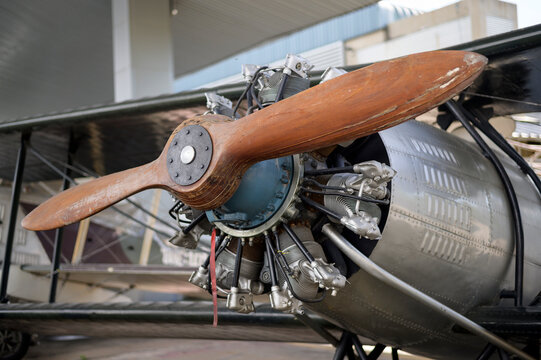 A Small Plane Propeller In An Airfield