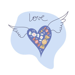 love romantic hand drawn doodle vector illustration.