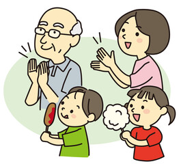 3 generation family watching a festival event