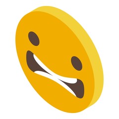Face smile icon isometric vector. Happy emoji