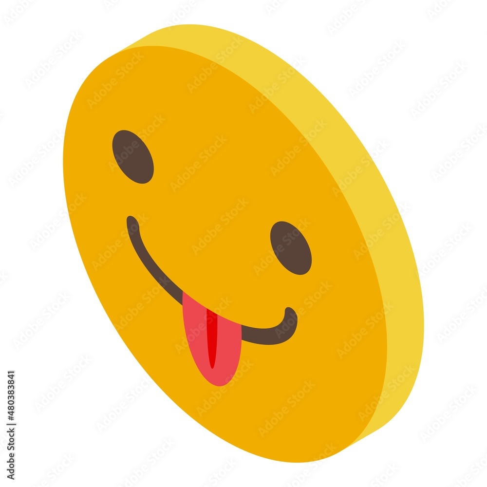 Sticker laugh smiley icon isometric vector. face smile - Stickers