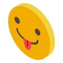 Laugh smiley icon isometric vector. Face smile