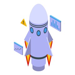 Spacecraft rocket icon isometric vector. Ship cosmos
