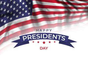 Presidents day greetings card with US flag