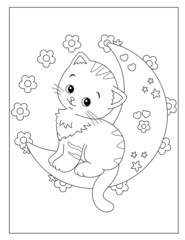 Beautiful cat coloring pages for kids