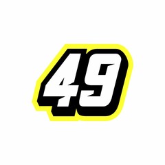 Racing number 49 logo design inspiration