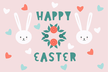 Obraz na płótnie Canvas Happy easter bunny card