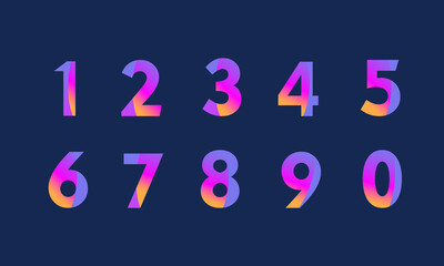 Modern Gradient Color Number. Trend 2022 Design.