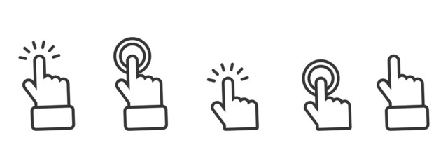 Set of  hand cursors icons . Vector Illustration