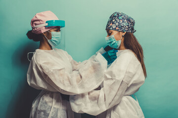 Image with medical staff, nurses and doctors. Concept about health care