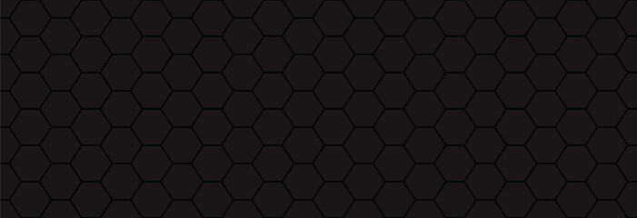 black abstract honeycomb background banner template vector - obrazy, fototapety, plakaty