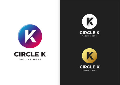 Letter K logo vector illustration with circle shape design