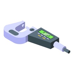 Measurement micrometer icon isometric vector. Dial laboratory