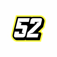 Racing number 52 logo design inspiration