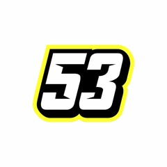 Fototapeta premium Racing number 53 logo design inspiration
