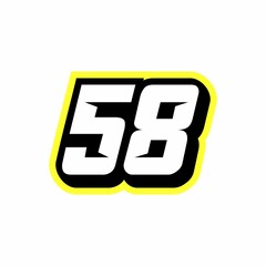 Racing number 58 logo design inspiration
