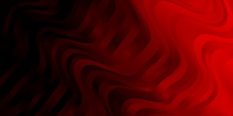 Dark Red vector background with lines. Colorful illustration with curved lines. Pattern for business booklets, leaflets