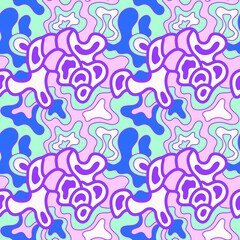 Seamless abstract psychedelic artwork with wave pattern