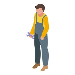 Repairman icon isometric vector. Repair dishwasher