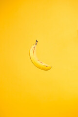 delicious tropical banana isolated on yellow background