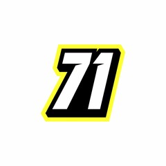 Racing number 71 logo design inspiration
