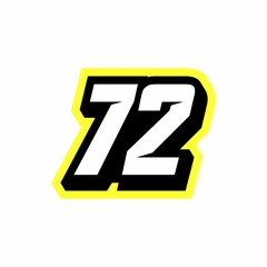 Racing number 72 logo design inspiration