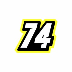 Racing number 74 logo design inspiration