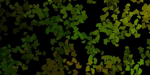 Dark green vector backdrop with chaotic shapes.