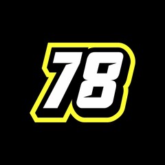 Racing number 78 logo design inspiration