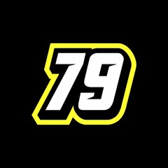 Racing number 79 logo design inspiration