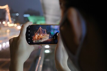 Night view on the screen