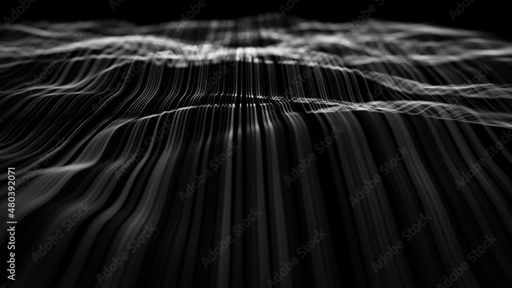 Poster abstract organic network mesh waving fx background loop/ 4k animation of an abstract fractal organic