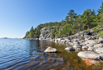 Lake Ladoga skerries. Karelia. Russia