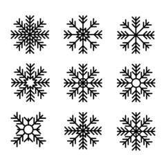 Snowflakes set. Christmas and winter theme. Vector