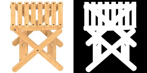 3D rendering illustration of a folding stool