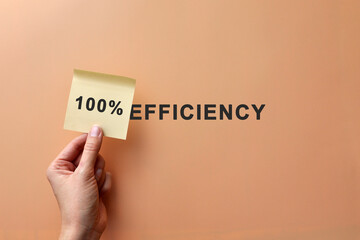 Inscription: 100% efficiency. Efficiency in work and in life