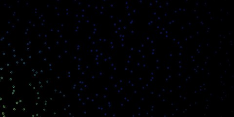 Dark Blue, Green vector pattern with abstract stars.