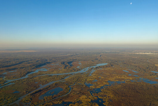 Aerial View Louisiana Marsh Swamp Bayou