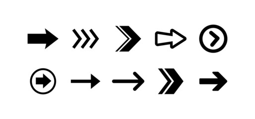 Arrow icon collection. Set of vector arrows.