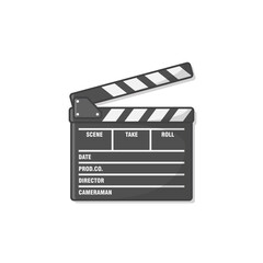 Fototapeta na wymiar Movie Clapper Board Vector Icon Illustration. Cinema Clapperboard Icon. Movie Production