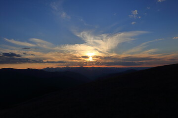 sunset in Altai mountains
