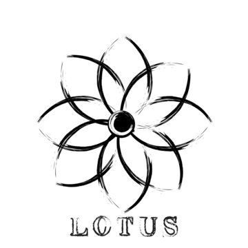 Lotus flower symbol with brush stroke design.