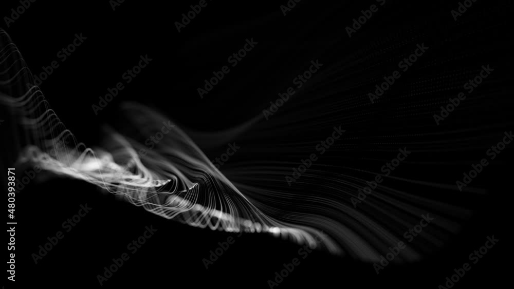 Poster abstract organic network mesh waving fx background loop/ 4k animation of an abstract fractal organic