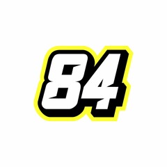 Racing number 84 logo design inspiration
