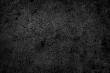 Black rough concrete wall texture with crack surface background. Polished concrete grunge surface.