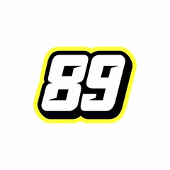 Racing number 89 logo design inspiration