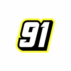 Racing number 91 logo design inspiration
