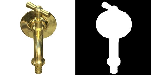 3D rendering illustration of a fountain faucet