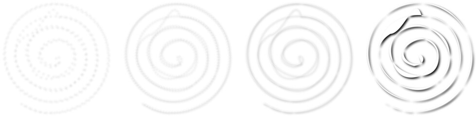 Set of phantom spirals_6  with shadow on a transparent background. Vector. Separate change of elements. Ability to change to any size without loss of quality.